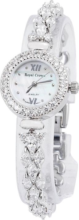 Đồng Hồ Nữ Dây Đính Đá Royal Crown 5266J (24mm) - Bạc