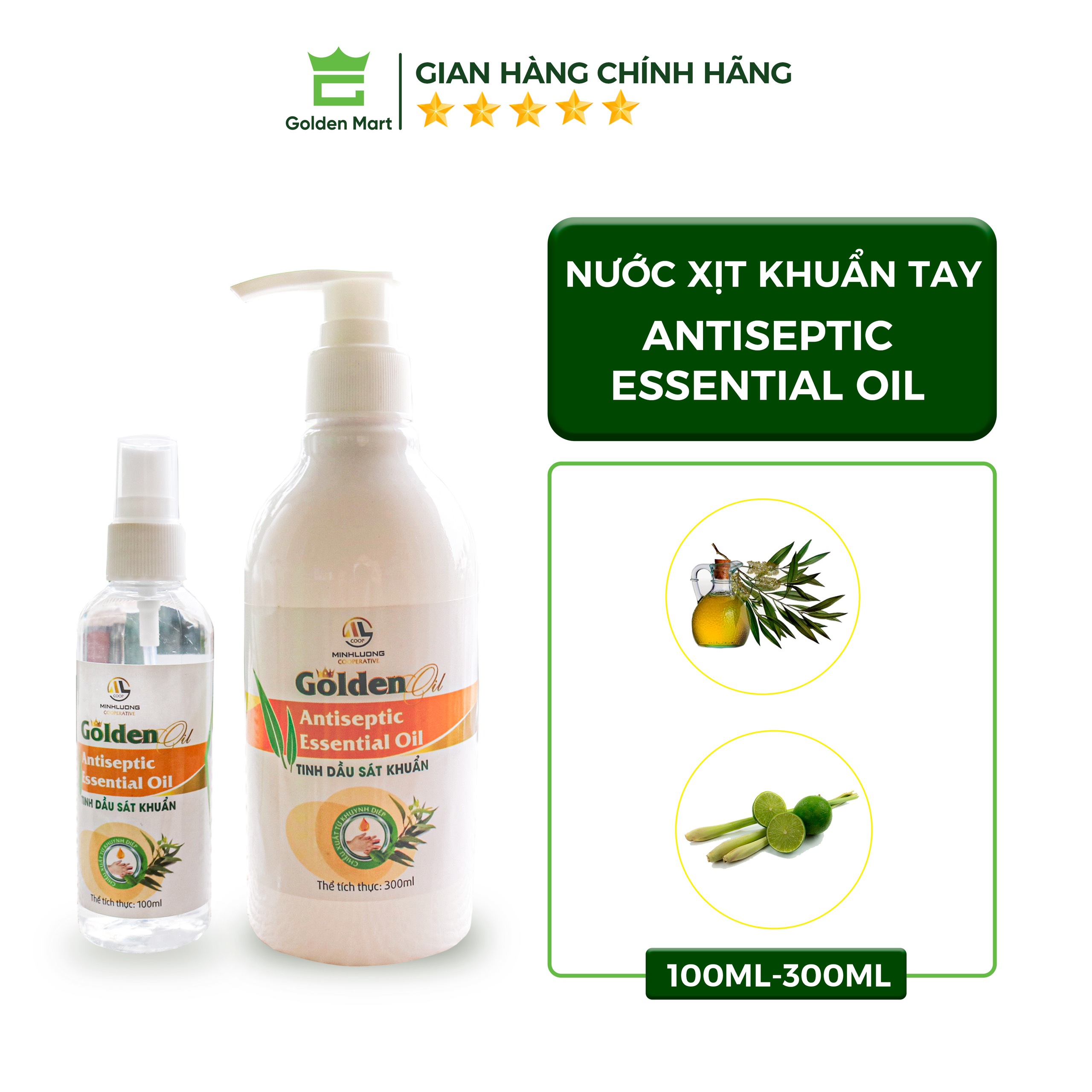 Tinh dầu sát khuẩn tay GOLDEN - 100% thiên nhiên giúp làm làm sạch và nuôi dưỡng da tay