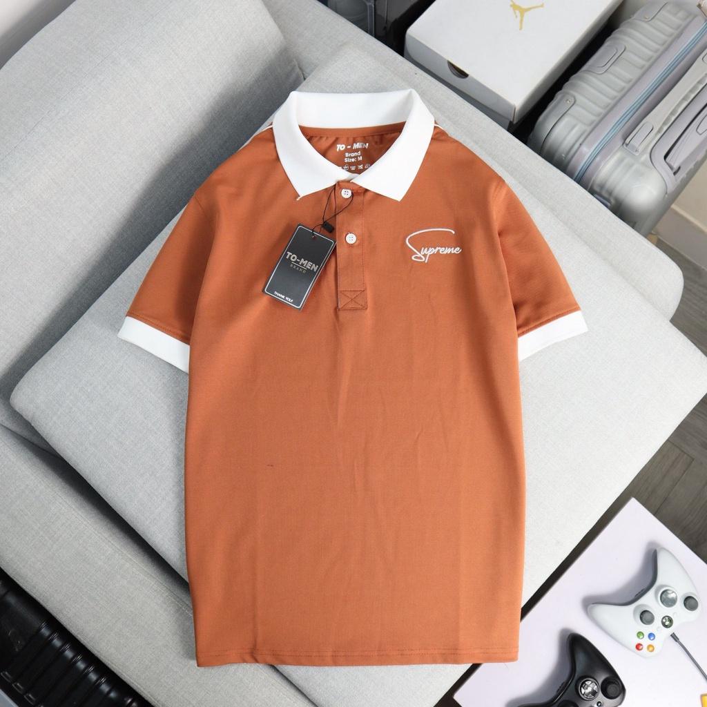 Áo thun polo nam đẹp cổ trụ bẻ, phối màu đơn giản, sang trọng, vải cá sấu cotton thoáng mát thêu chữ - MSAT02