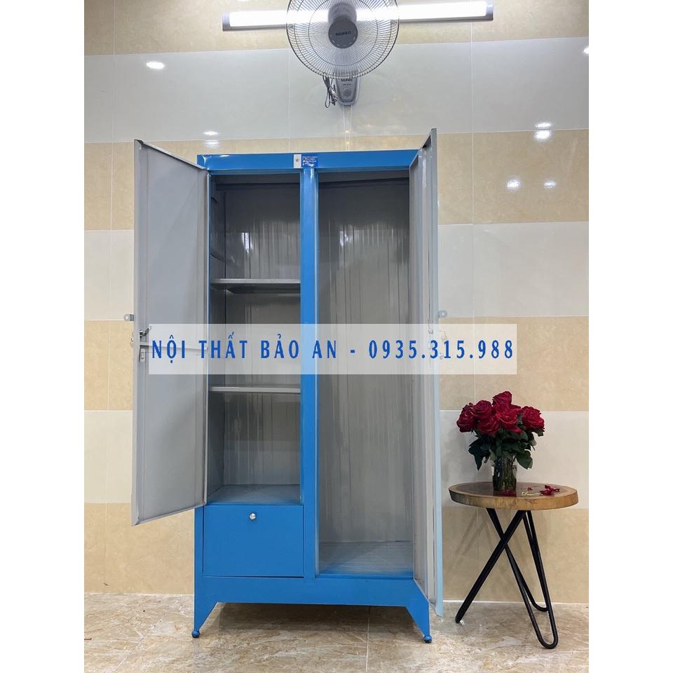 Tủ sắt quần áo ngang 0.9m cao 1m8