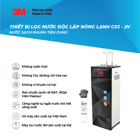 Máy Lọc Nước Nóng Lạnh Độc Lập CS3-2V (Sử Dụng 3M BREW120-MS) - Hàng Chính Hãng