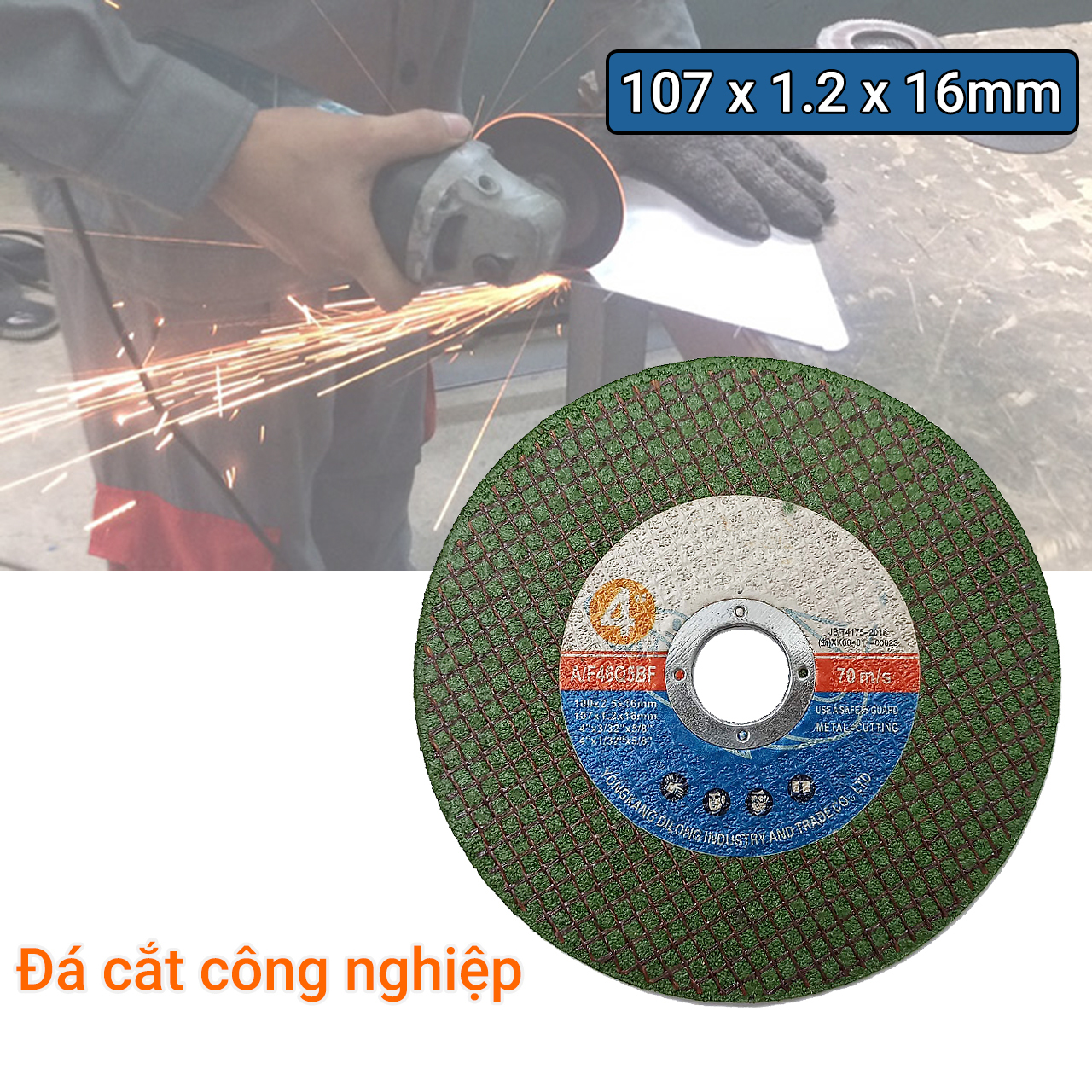 Đá cắt công nghiệp 107 x 1.2 x 16mm