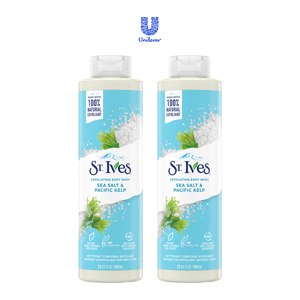 Combo 2 chai Sữa tắm dưỡng da St.Ives Muối biển 650ml