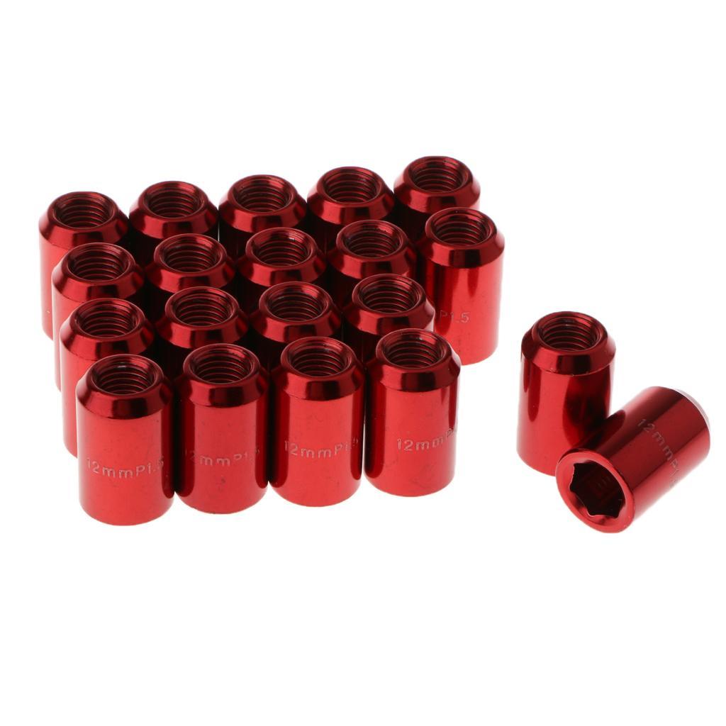 20 Pieces Car M12x1.5MM Wheel Rim Lug Nuts with Removal Tool
