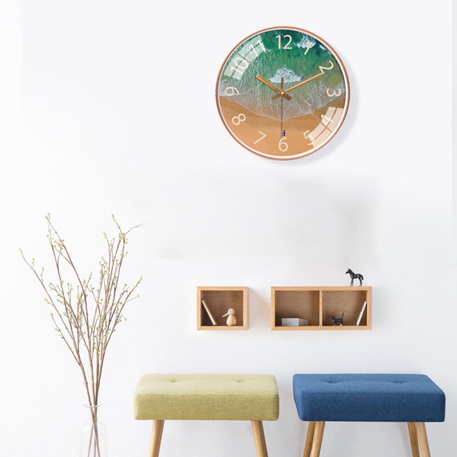 Simple Wall Clock Large Quartz Clock 12" Clocks for Home Kitchen School Living Room Decor