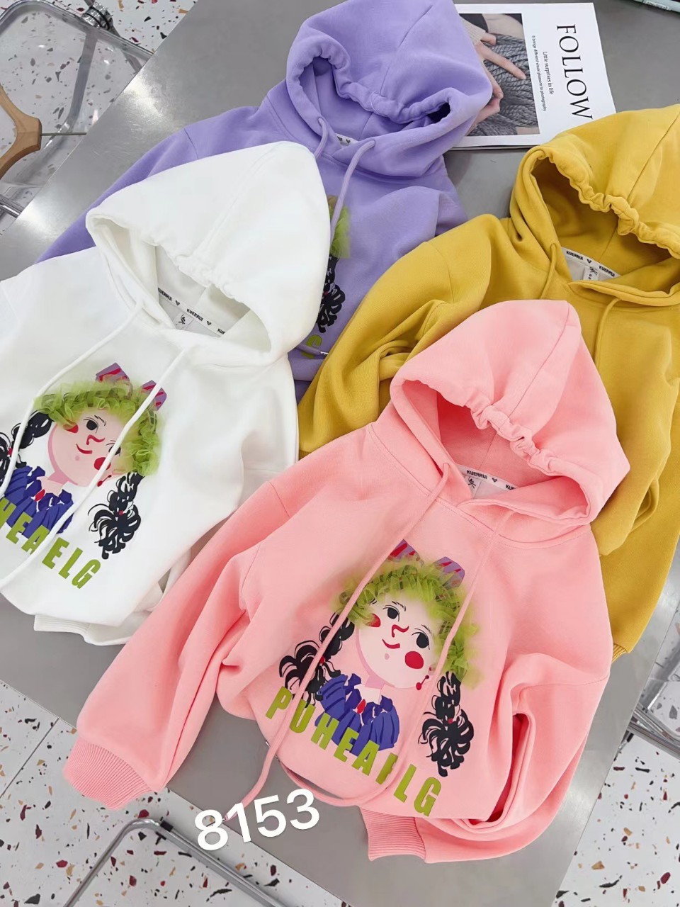 Áo nỉ cho bé có mũ, Áo Hoodie bé gái 4-10 tuổi in hình bé gái và chữ chất liệu nỉ da cá cao cấp kiểu dáng thời trang