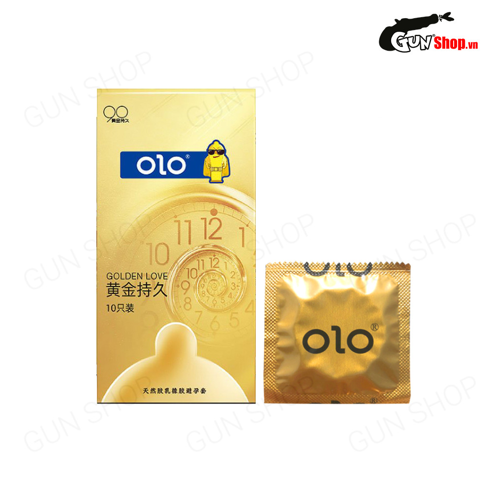 [Hộp 10 cái] Bao cao su OLO 0.01 Gold - Siêu mỏng, kéo dài thời gian