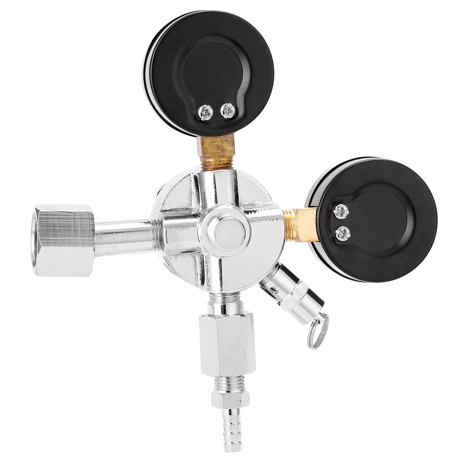 CGA320 Beer Keg CO2 Regulator Safety Pressure Relief Valve Built-in Pressure Stabilizer 0-3000 PSI Tanks Pressure