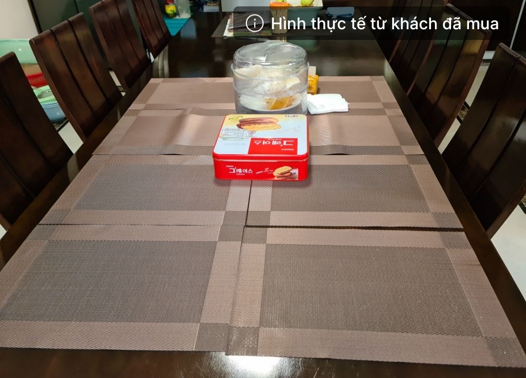 Bộ 6 Tấm Lót Bàn Ăn Cách Nhiệt Cao Cấp, Chống Thấm, Chống Trượt