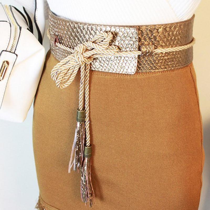 Hot thương hiệu Thời Trang desgin rộng Thắt Lưng Da cho phụ nữ ăn mặc nữ tua dài dây đeo Vàng giản dị dây thắt lưng Người Phụ Nữ chất lượng Cao