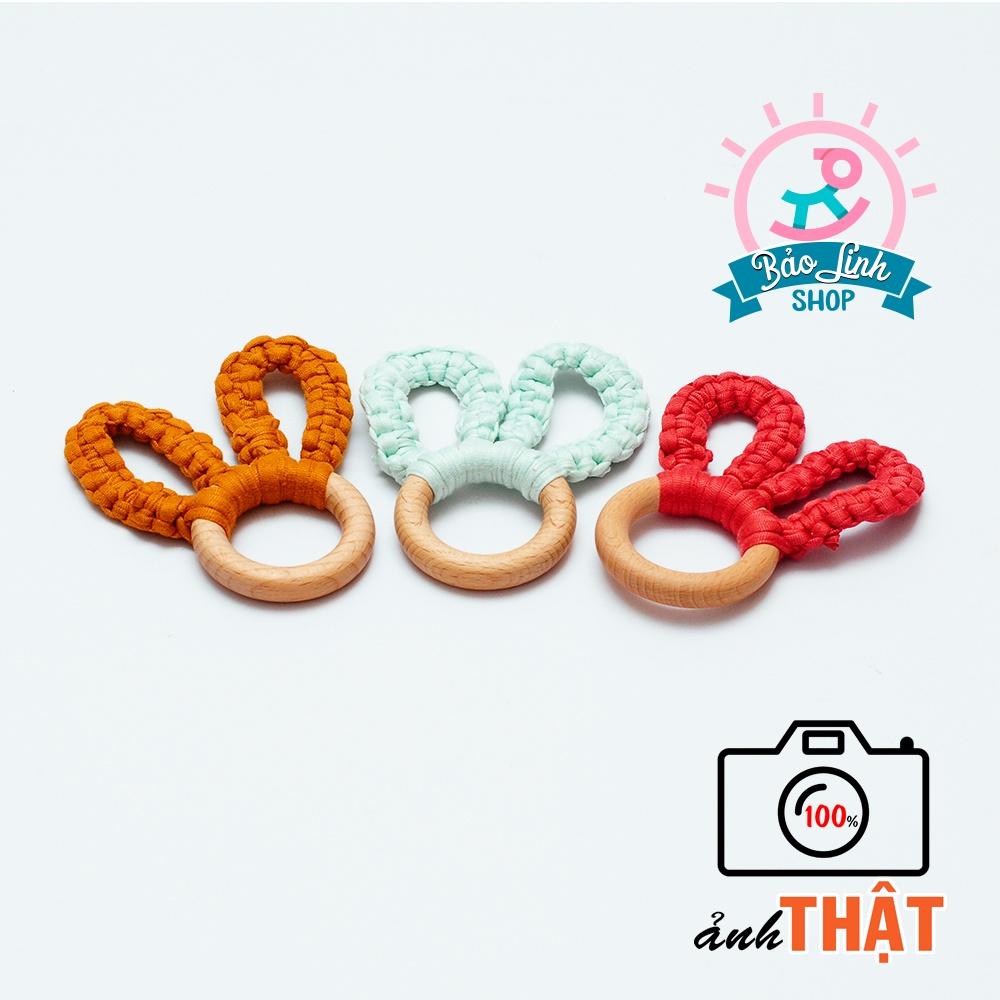 Đồ chơi cho trẻ sơ sinh 3-6 tháng - Vòng gỗ handmade tập cầm nắm, gặm nướu giảm ngứa lợi