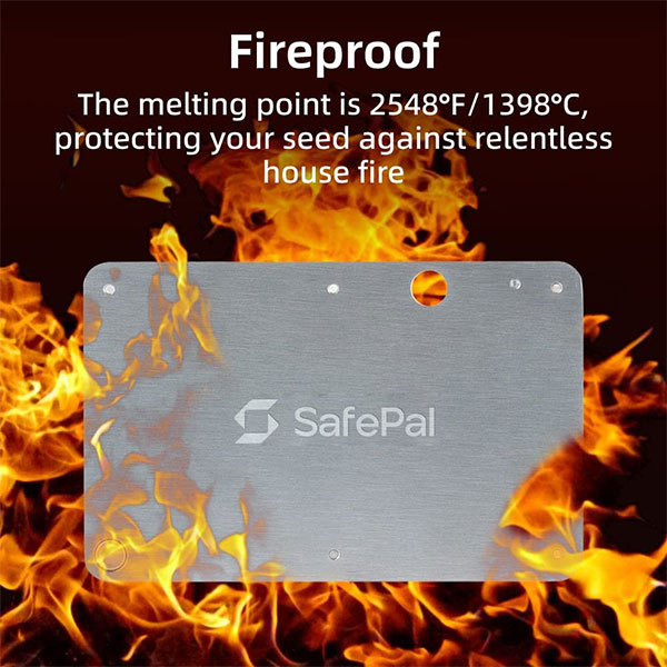 Bảng thép SafePal Cypher - Bảo vệ cụm 24 từ phục hồi ví lạnh Ledger, Trezor, SafePal - Hàng nhập khẩu