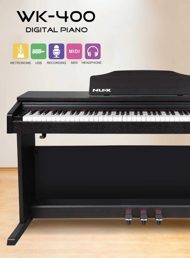 Đàn Piano điện cao cấp/ Home Digital Piano - Nux WK-400 (WK400) - Màu đen (gỗ) - Hàng chính hãng