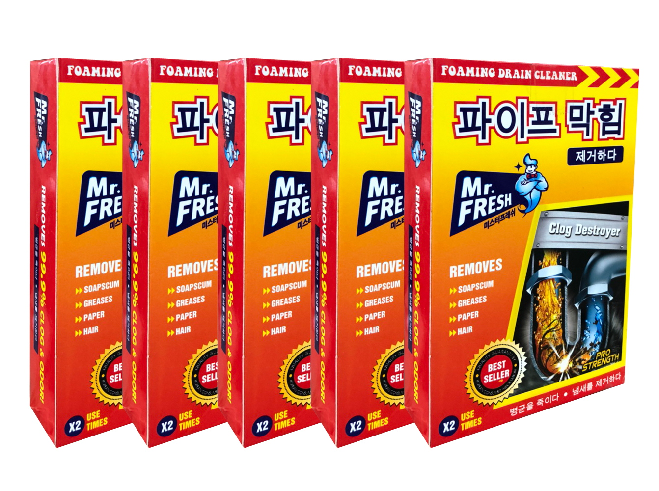 Combo 2 hộp 4 gói bột thông tắc làm sạch đường ống Hàn Quốc
