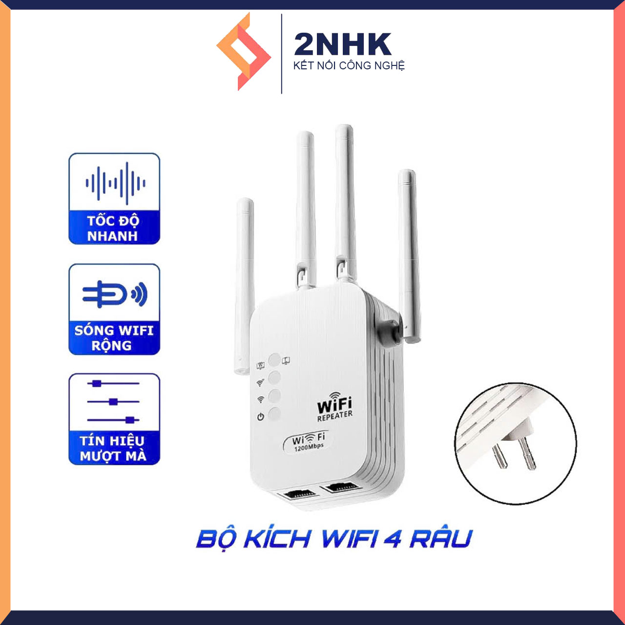 Kích sóng Wifi 4 râu tốc độ cao 300mpbs 2.4G Mở rộng vùng phủ sóng, cải thiện tốc độ mạng WiFi - Hàng chính hãng/ Hàng nhập khẩu