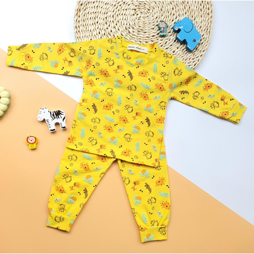 Bộ Cotton (mẫu3) Minky mom in hình ngộ nghĩnh cho bé trai và bé gái (5-18kg