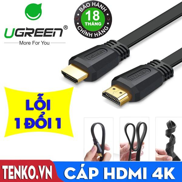 Cáp HDMI 4K dẹt dài 3m chính hãng Ugreen 50820