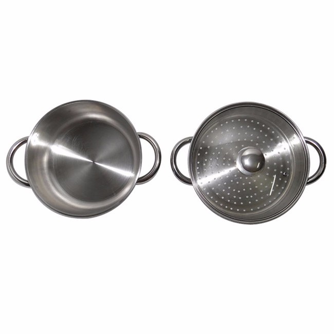 Bộ nồi xửng 1 đáy nắp inox Rainy 24cm - Hàng Chính Hãng