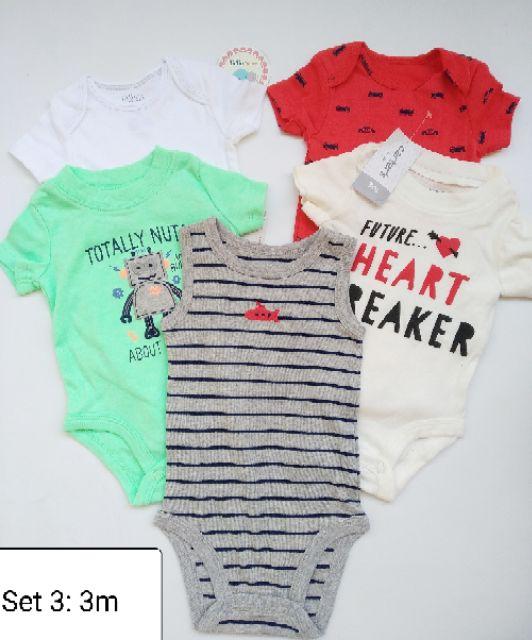 Combo 5 bodysuits cho bé trai &amp; bé gái