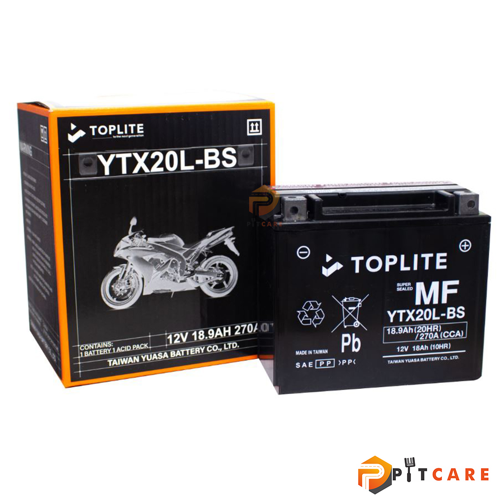 Bình Ắc Quy Toplite YTX20L-BS 12V 18.9Ah Cho Harley 1803 Honda Goldwing Chính Hãng Bảo Hành 6 Tháng