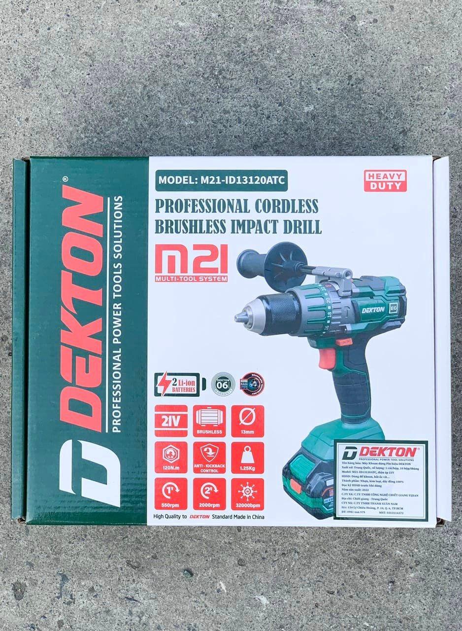 MÁY KHOAN ĐỘNG LỰC DÙNG PIN 21V DEKTON M21-ID13120ATC - HÀNG CHÍNH HÃNG
