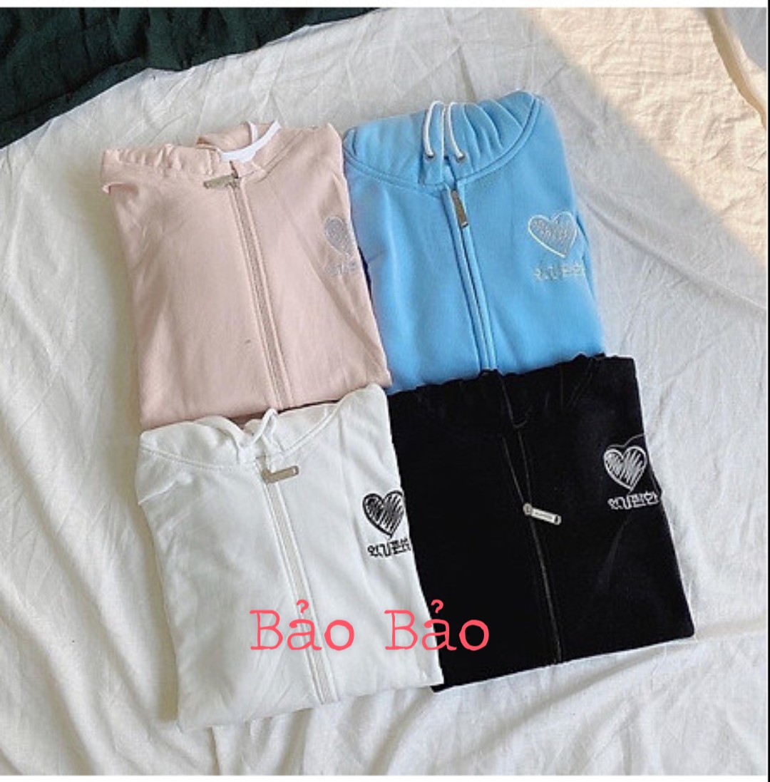 Áo khoác nỉ hoodie nam nữ thêu tim, chất nỉ mềm mịn, form rộng hàn quốc 