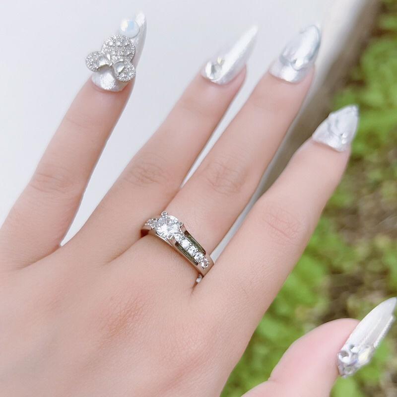 Nhẫn xi bạch kim đơn giản siêu đẹp