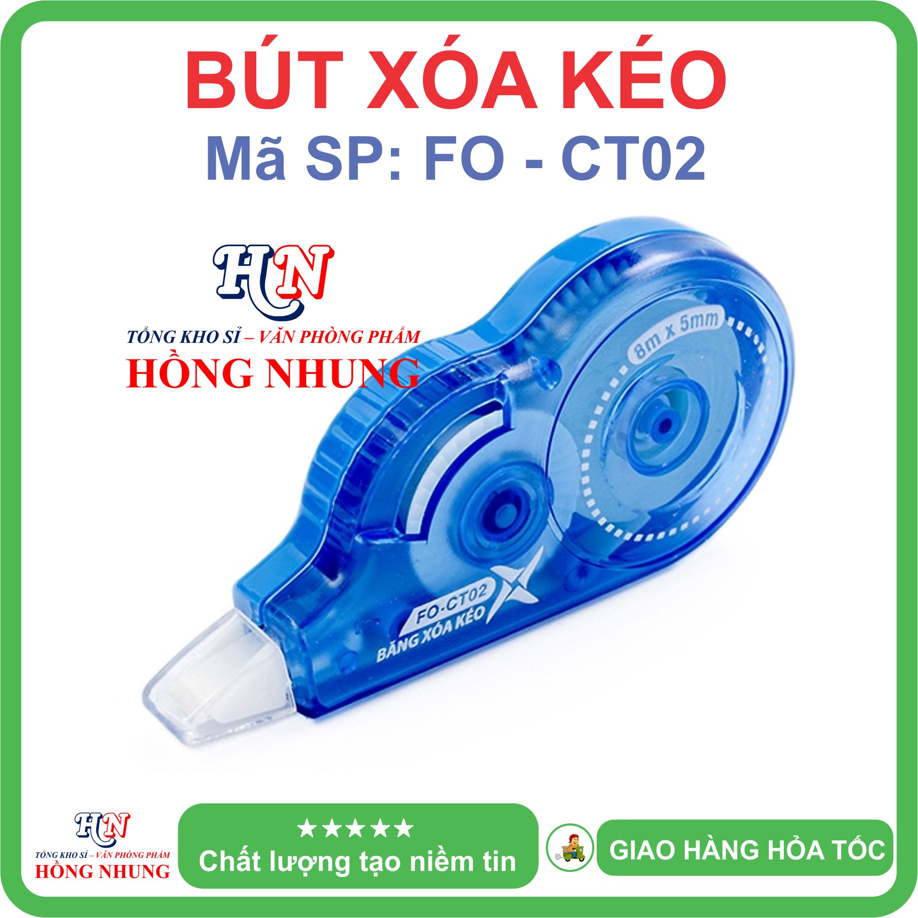 [SALE] Bút Xóa Kéo, Băng xóa kéo FO-CT02, Tiện lợi, An Toàn, Không Độc Hại, Kiểu Dáng Nhỏ Gọn.