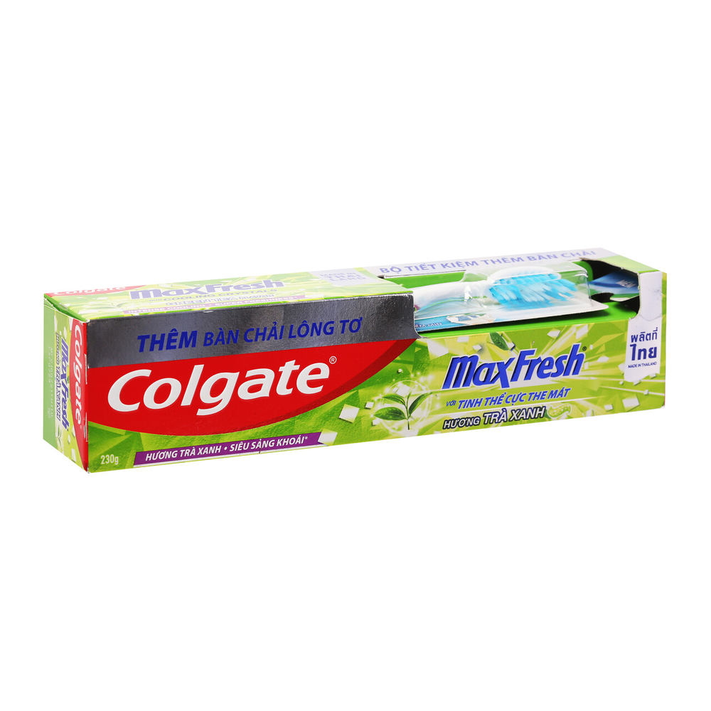 Bộ Kem + Bàn Chải Đánh Răng Colgate Maxfresh Trà Xanh 230G