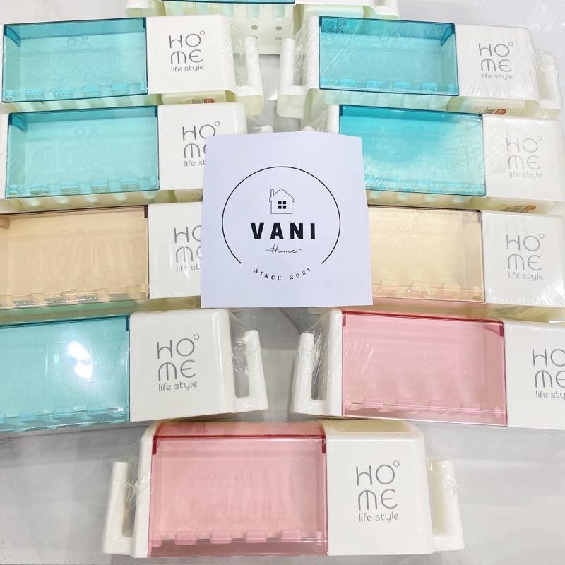 Giá treo bàn chải kem đánh răng và ly cốc tiện lợi mẫu mới HOME gắn tường không cần khoan đục tiết kiệm không gian