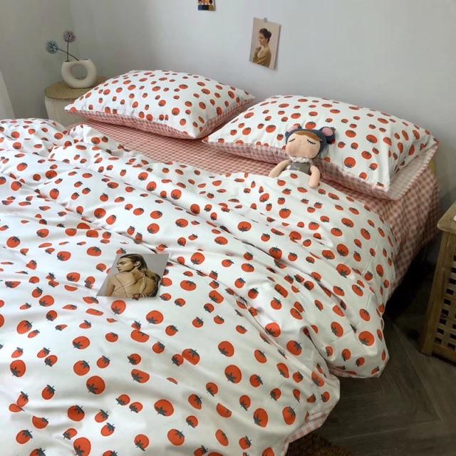 Set Cotton Living Hàng Nhập Khẩu Cao Cấp 4 Món Trái Cà Chua