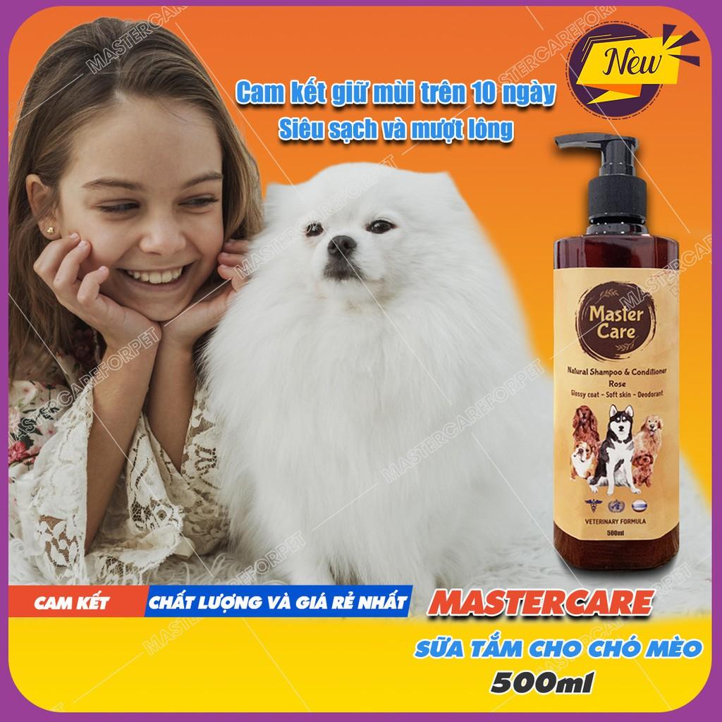 COMBO 2 Sữa Tắm Chó Mèo MasterCare 500ml Siêu Khử Mùi Lưu Mùi Lâu Mượt Lông Giảm Rụng Lông