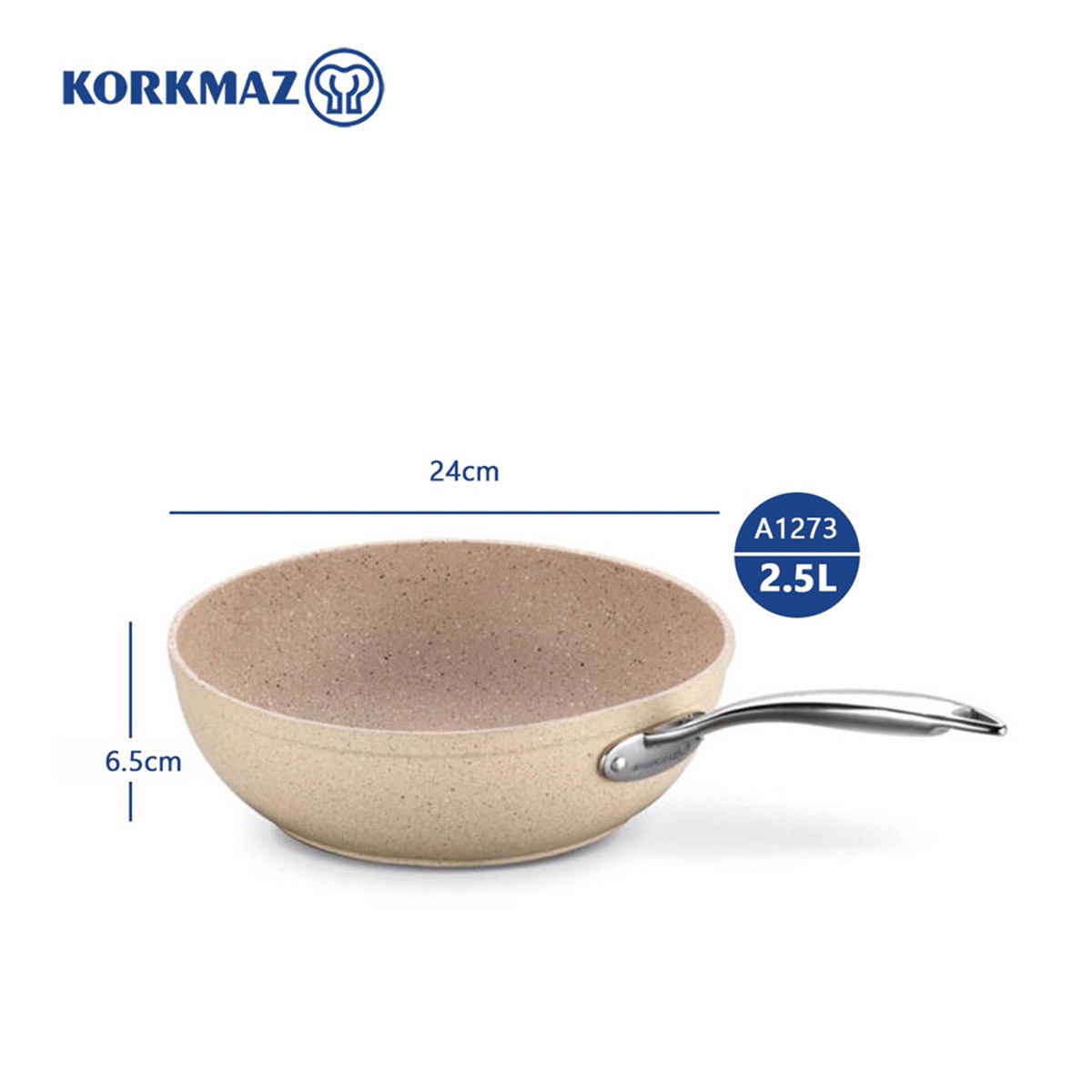 Chảo chống dính sâu Korkmaz Granita 24cm - 2.5 lít