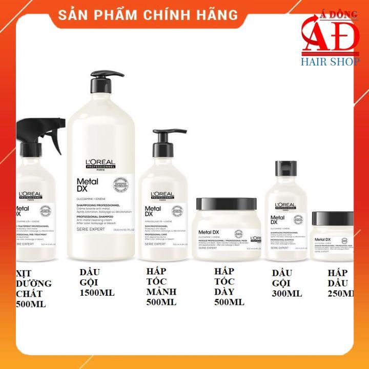BỘ DẦU GỘI XẢ HẤP DƯỠNG THẢI ĐỘC KIM LOẠI TÓC LOREAL PRO METAL DX