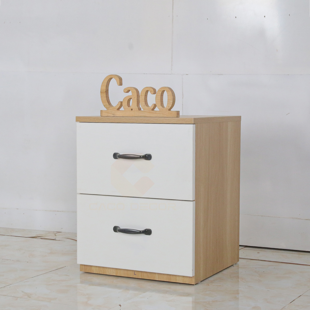 TỦ ĐẦU GIƯỜNG GỖ MDF MELAMINE MÀU VÀNG VÂN GỖ PHỐI TRẮNG CAO CẤP