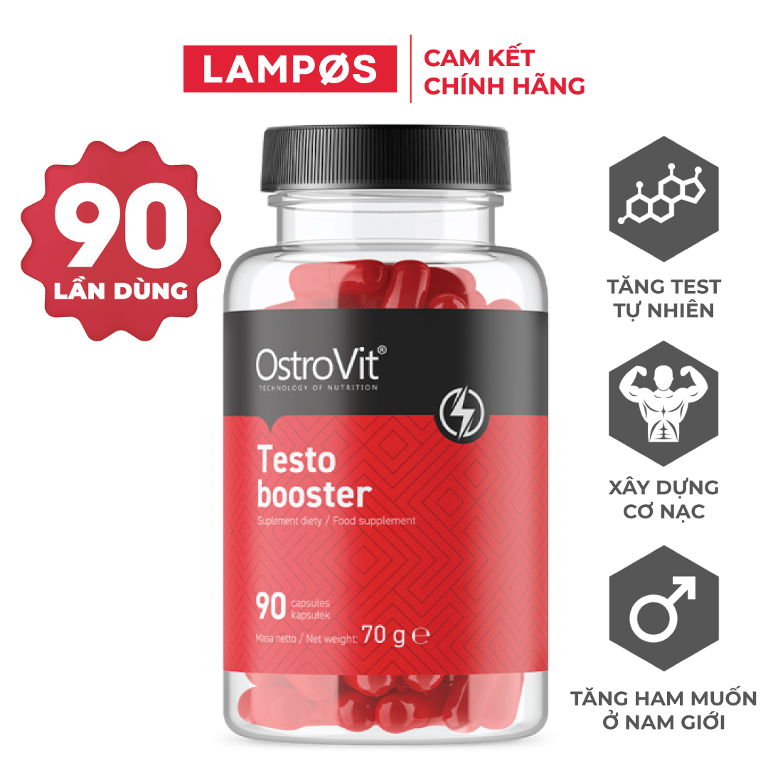 Ostrovit Testo Booster (90viên), Hỗ Trợ Tăng Cường Sinh Lý, Hormone Testosterone Nam Giới, Hỗ Trợ Phát Triển Cơ Bắp