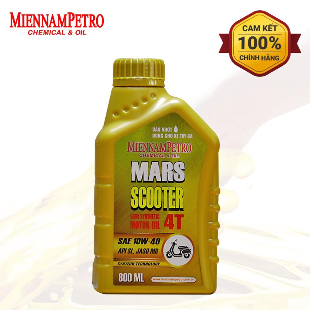 Dầu Nhớt MiennamPetro Mars Scooter 4T 10W-40 API SL JASO MB 800ml Bảo Vệ Liên Tục Động Cơ Xe Máy Tay Ga 4 Thì