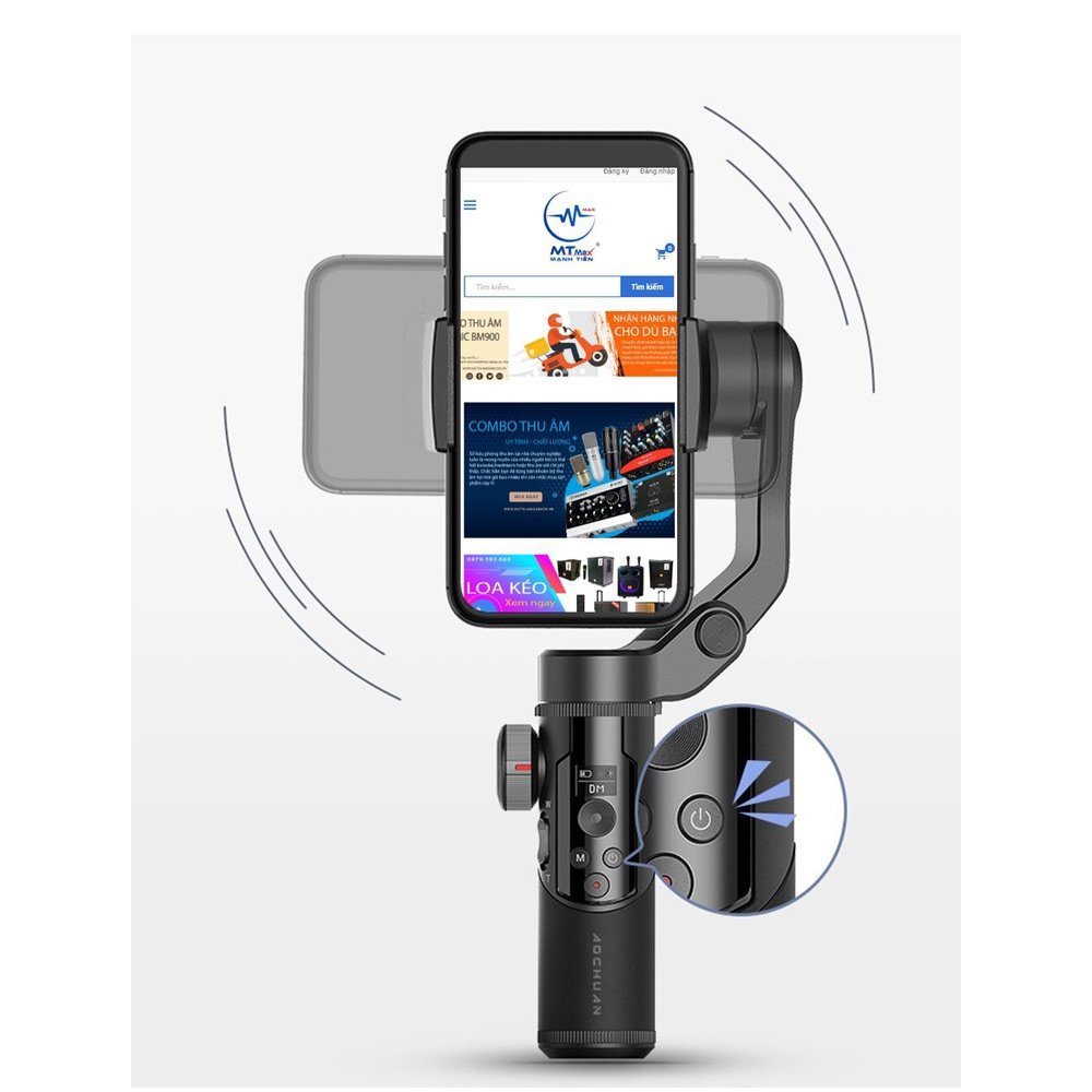 Kẹp chống rung Gimbal MTMAX 3XR Ổn Định 3 Trục Bluetooth OLED cho Android IOS Điện Thoại Thông Minh nhỏ gọn xịn sò hàng chính hãng dùng pin sạc tiện lợi Hỗ Trợ ỨNG DỤNG tracking mặt tự động