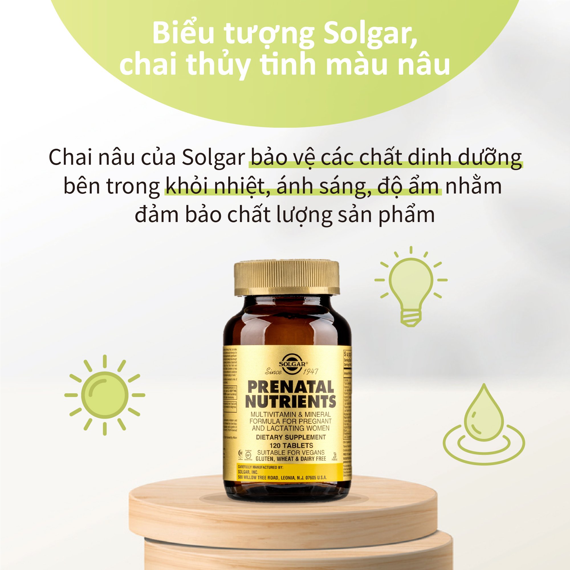 NHẬP KHẨU USA CHÍNH HÃNG - VIÊN UỐNG DÀNH CHO PHỤ NỮ MANG THAI Thực phẩm bảo vệ sức khỏe PRENATAL NUTRIENTS - 120 VIÊN