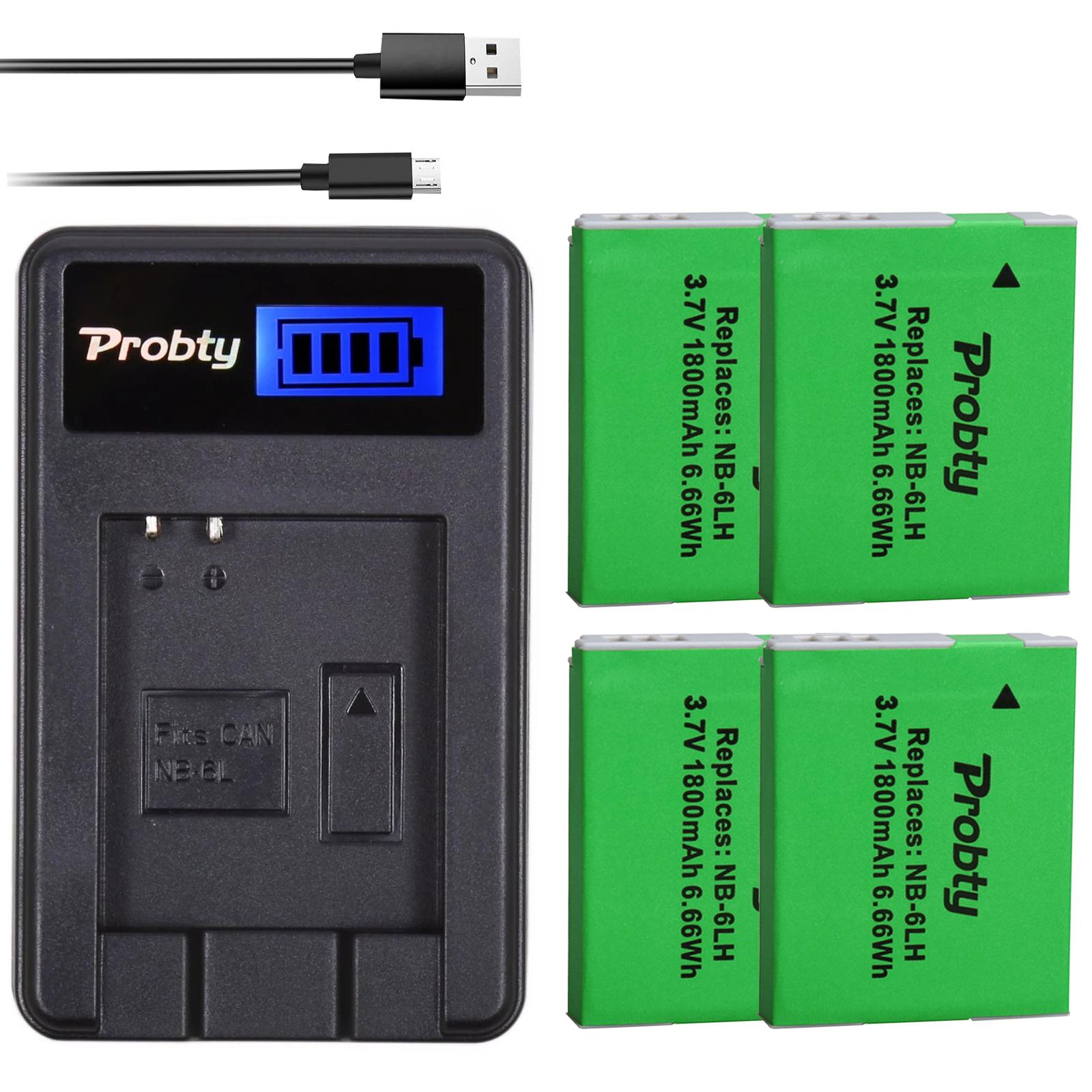 2x pin NB-6LH NB-6L + Bộ sạc máy ảnh Canon PowerShot D10 D20 D30 S95 SX260 SX280 SX540 SX700 SX710 HS Màu sắc: 4BatteryWithCharger