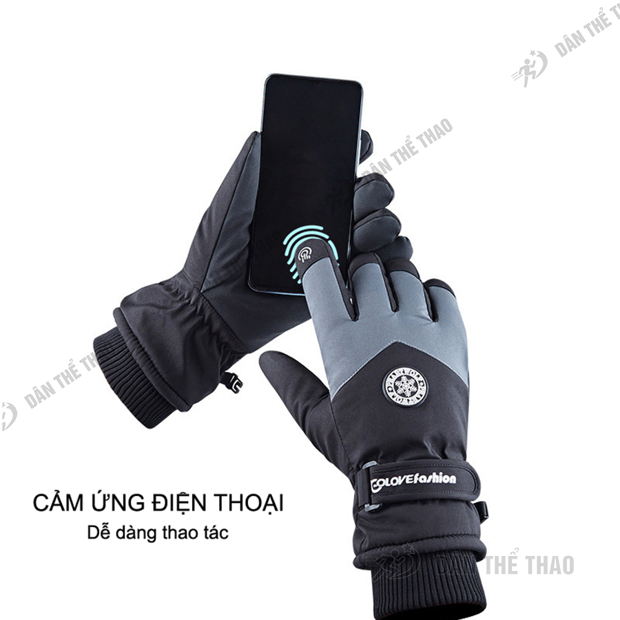 Găng tay mùa đông cảm ứng điện thoại, siêu êm ấm có len ở cổ tay - Găng tay chống gió lạnh, chống tuột hàng đẹp