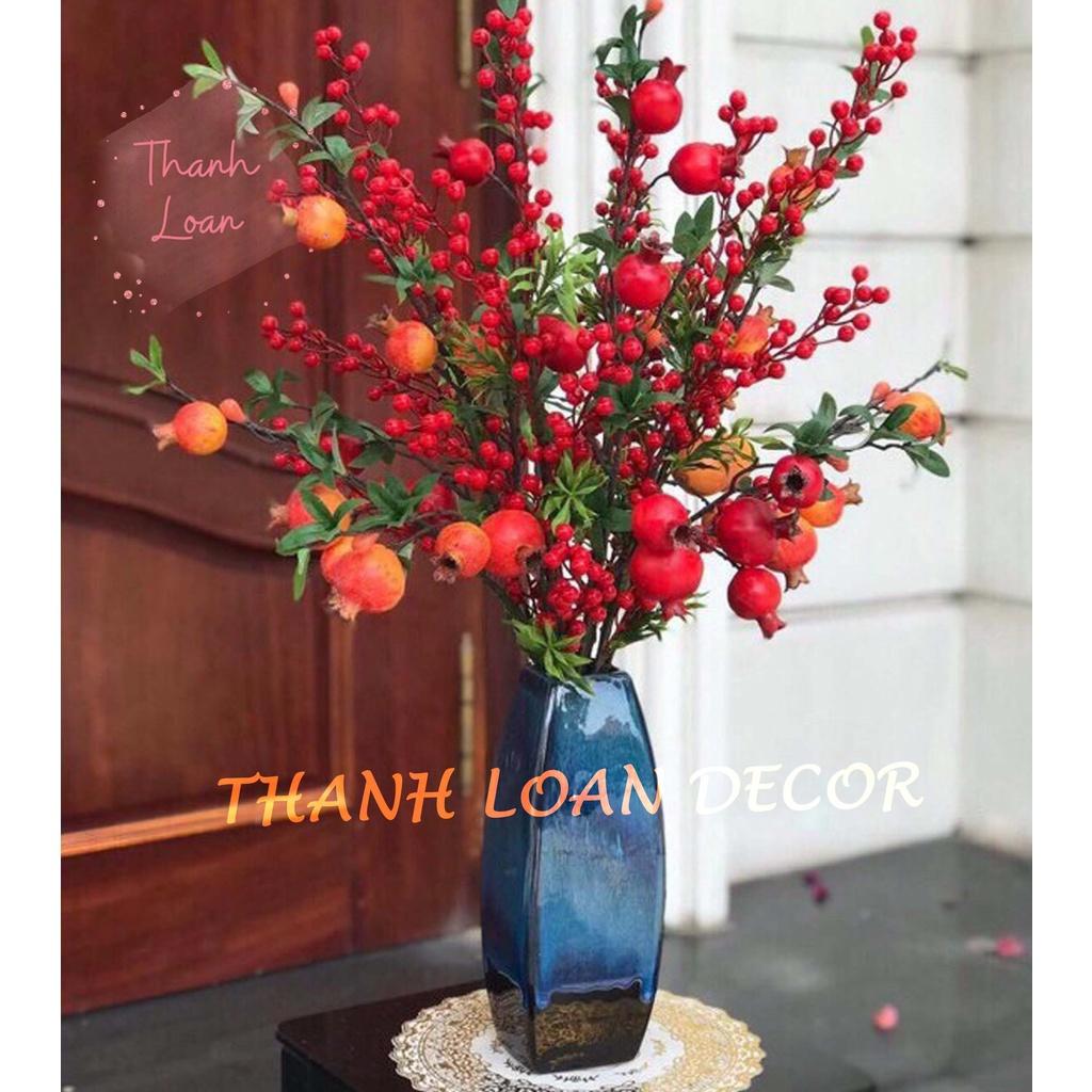 Bình hoa gốm sứ Bát Tràng trang trí phòng khách cỡ trung cao 25 cm - 32 cm - Men xanh hỏa biến