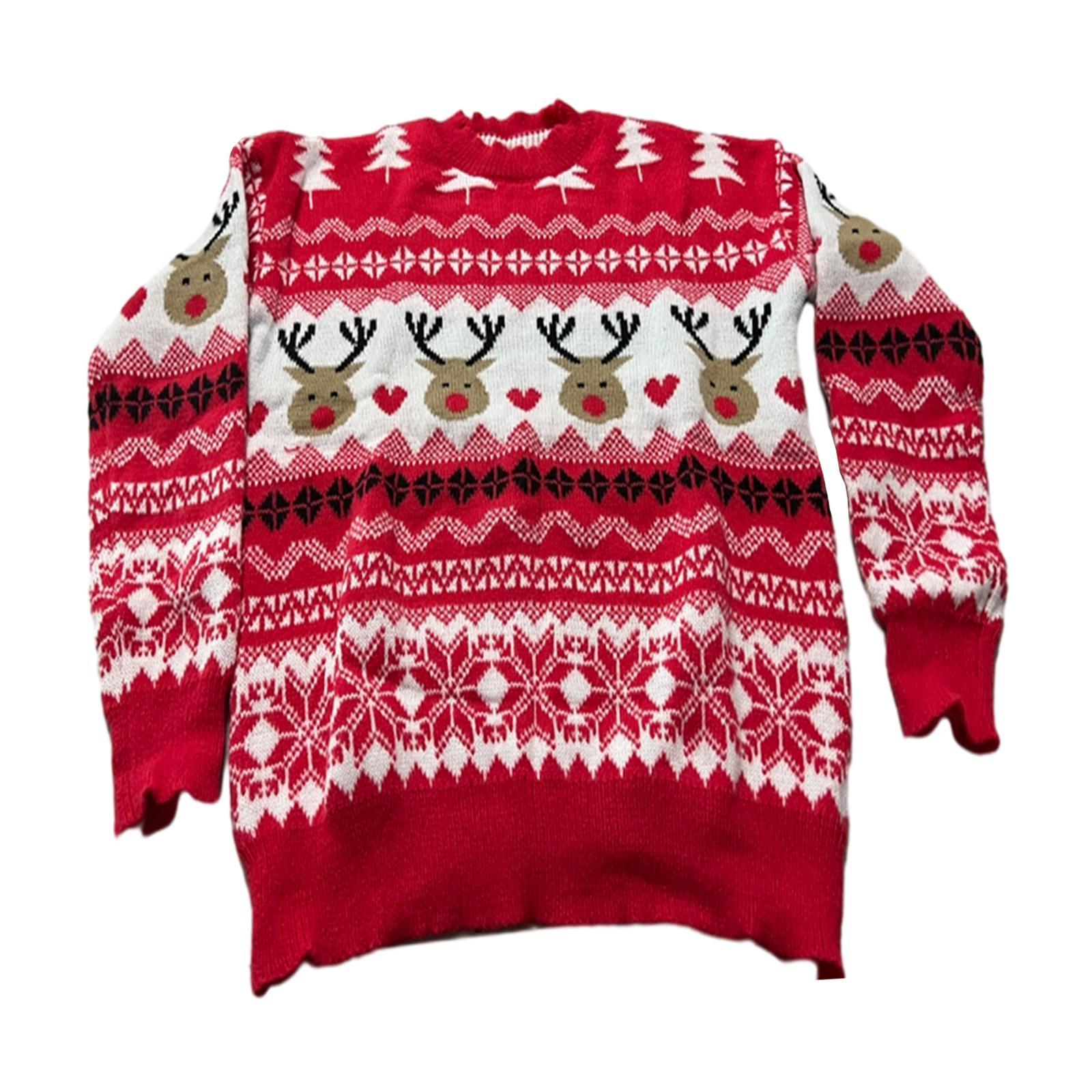 Christmas Sweater Round Neck Tops Pullover Top for Christmas