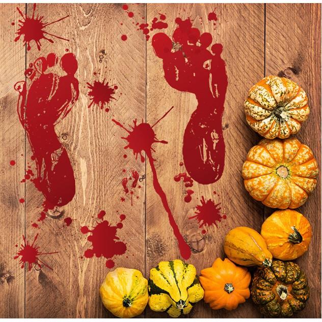 Decal trang trí tường - Halloween Bàn Chân Máu