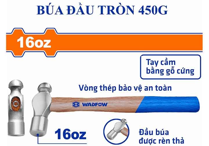 [CHÍNH HÃNG] Búa đầu tròn 450g WMB5316 WADFOW