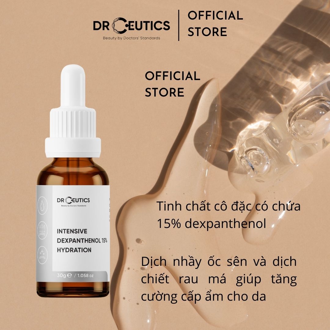 Tinh Chất Vitamin B5 DrCeutics Intensive Dexpanthenol 15% Hydration Cấp Ẩm Và Phục Hồi Dành Cho Da Khô