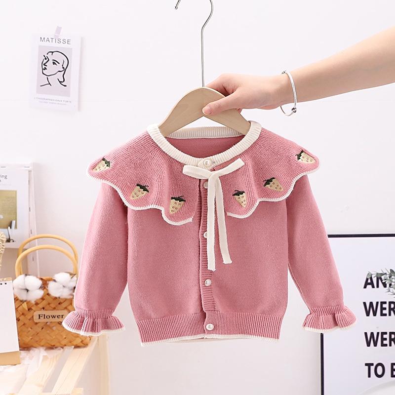 Áo Khoác Len Cardigan Phong Cách Mới Cho Bé Gái