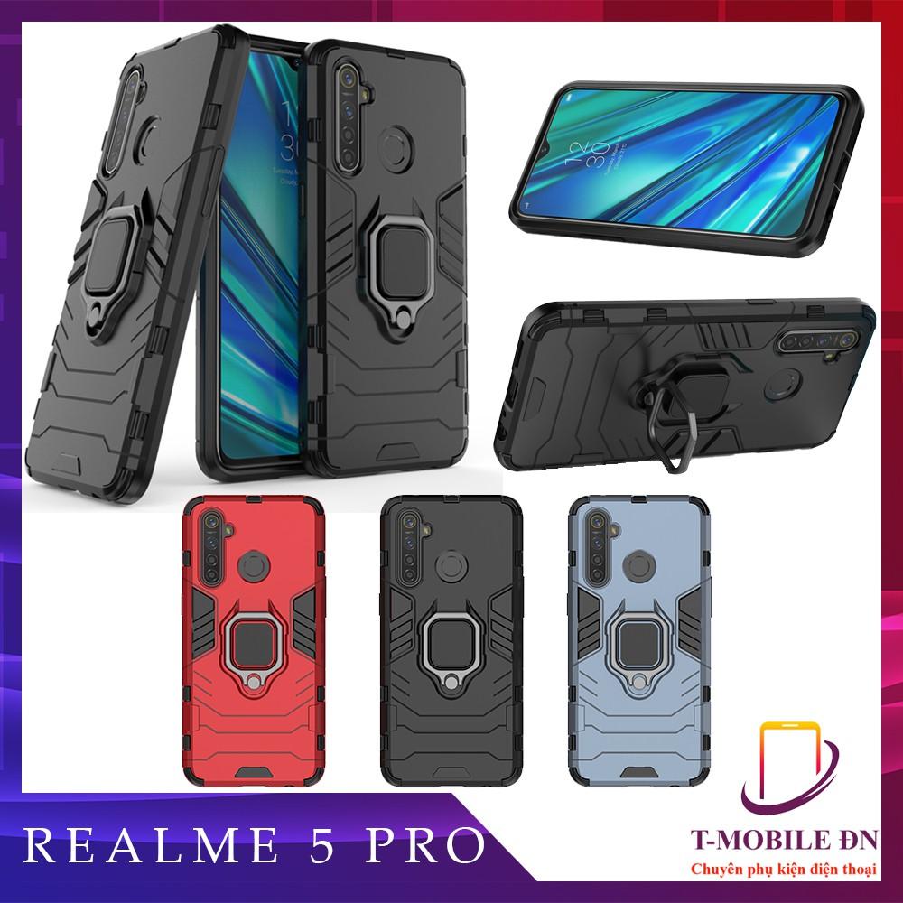 Ốp lưng cho Realme 5 Pro Q iron man chống sốc kèm nhẫn xoay chống xem video bảo vệ camera