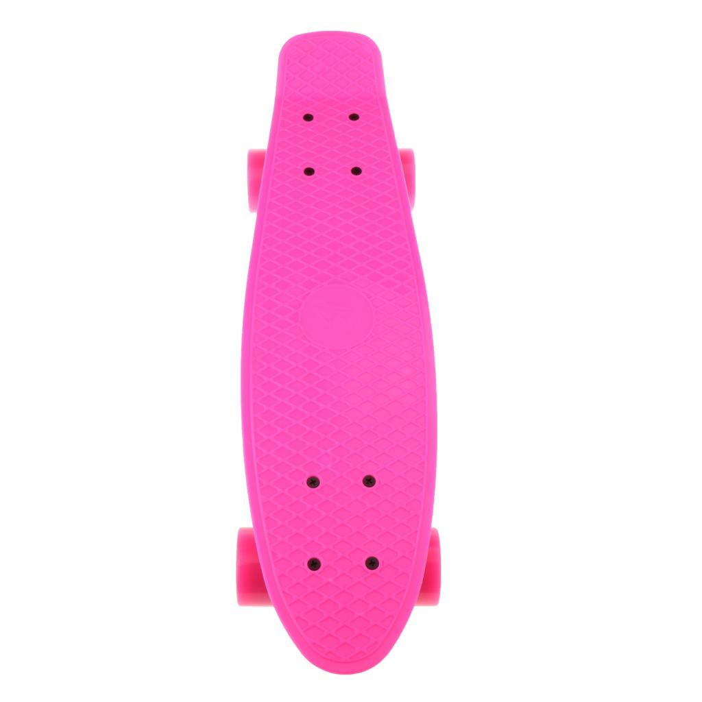 Complete Cruiser Skateboards Skate Board Mini 22 Inch Highly Flexible Plastic Longboard Decks for Beginners Kids Professional with PU Wheels