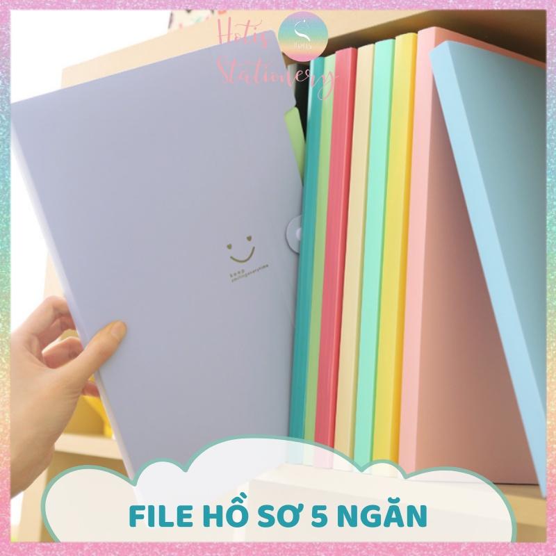 File đựng tài liệu A4 - 5 ngăn phân trang - File lưu trữ tài liệu, giấy tờ, hồ sơ - 4 màu